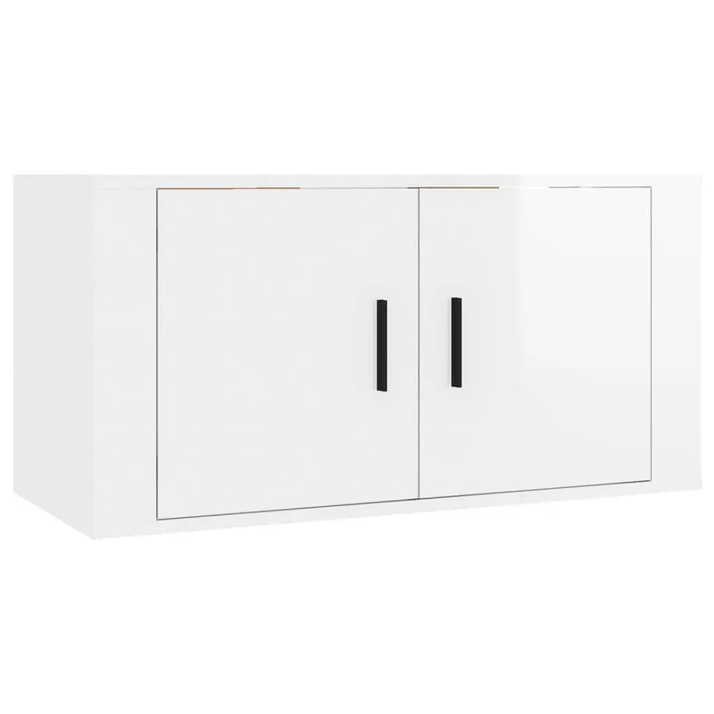 3 Piece TV Cabinet Set Wall-Mounted Media Storage Unit High Gloss White