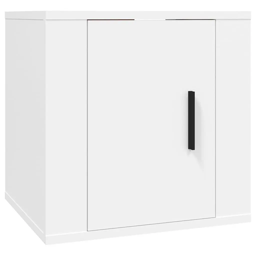 5 Piece TV Cabinet Set Wall-Mounted Media Storage Unit White Engineered Wood