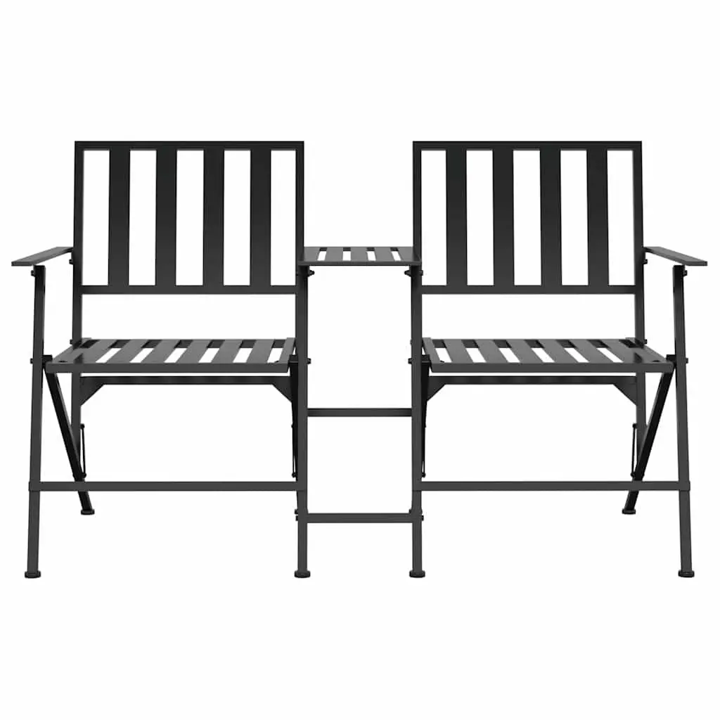 Folding 2-Seater Garden Bench with Table