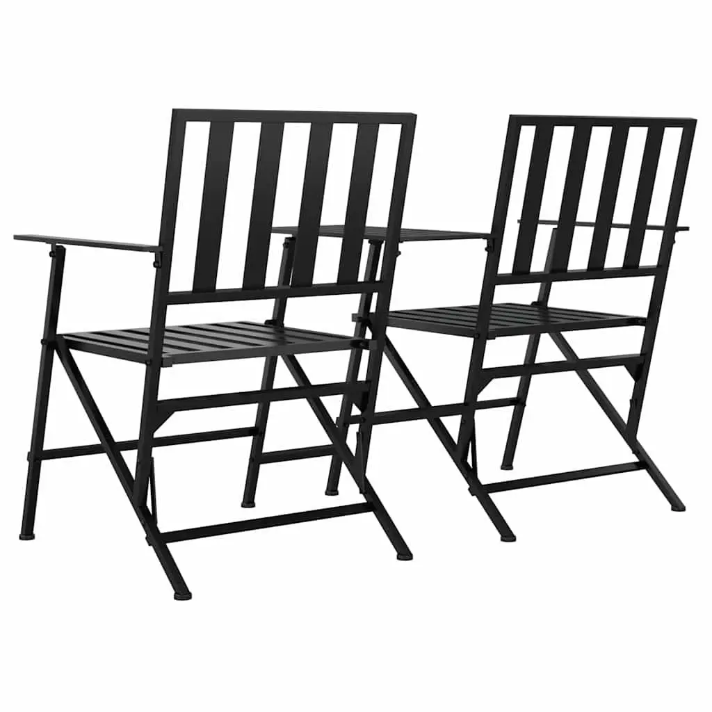 Folding 2-Seater Garden Bench with Table