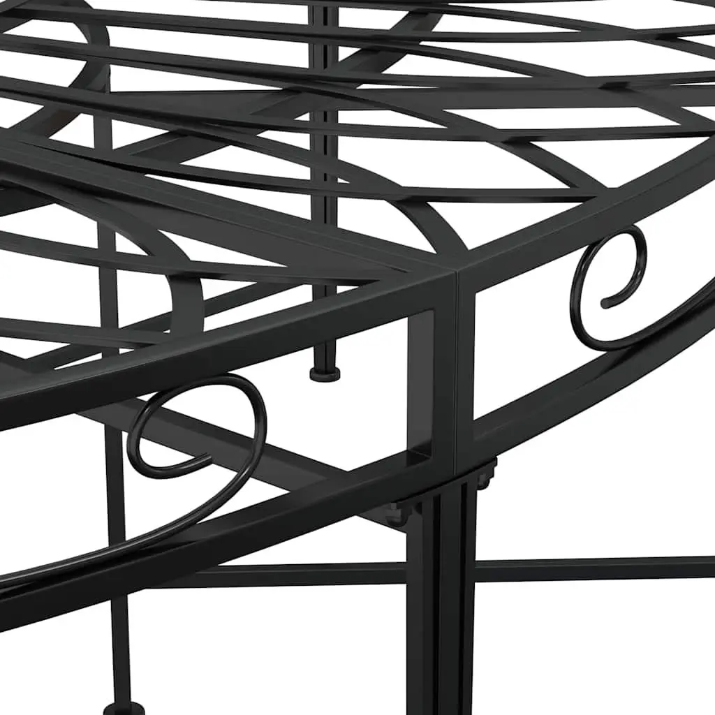 Round Tree Bench Outdoor Seating Ø160 cm Black Steel