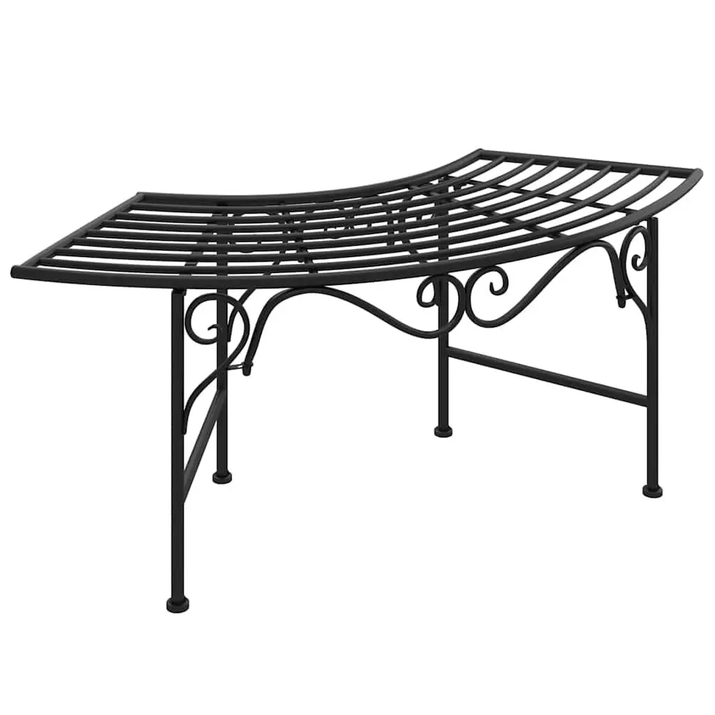 Metal Tree Bench Arc Shaped Seating 113cm Black