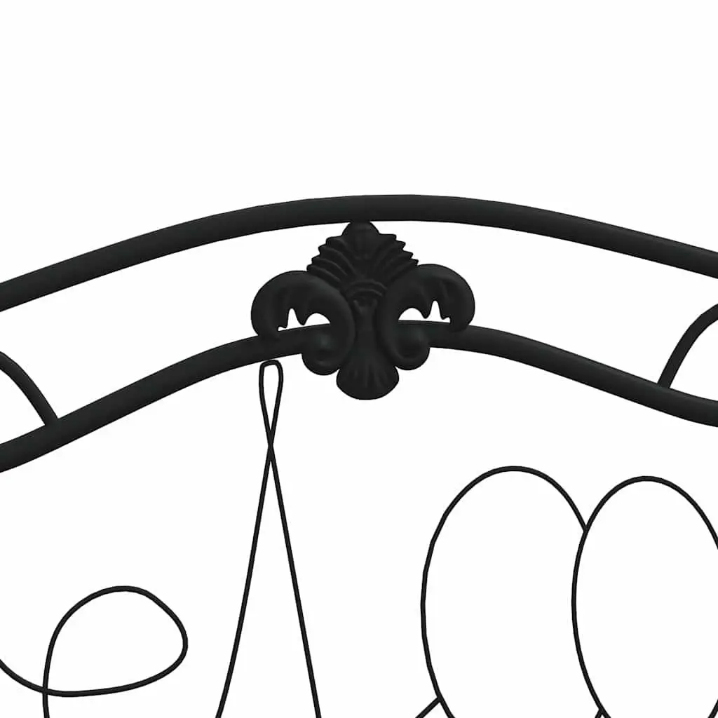 Outdoor Garden Bench 104cm Black Metal Seating Patio Balcony Chair Backrest