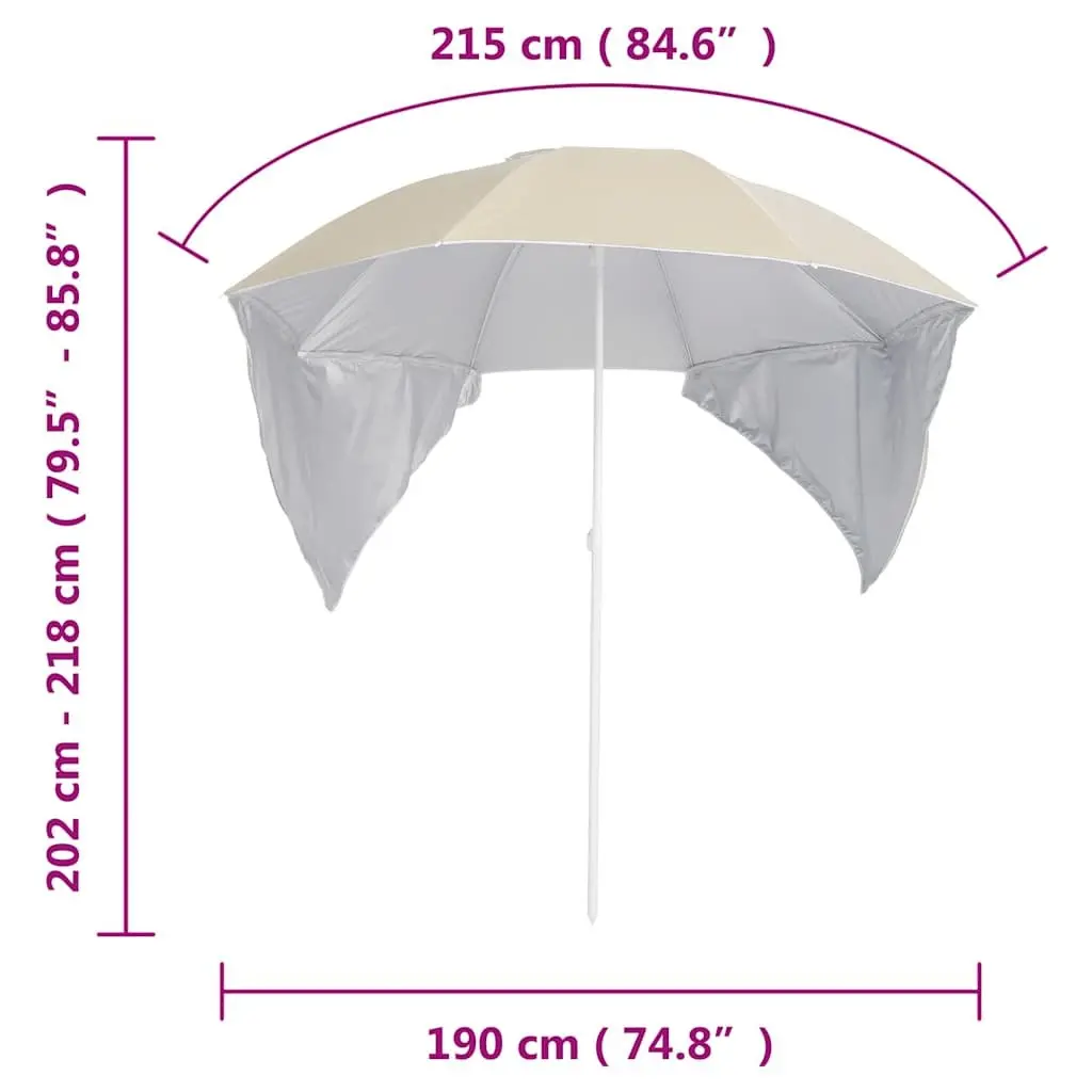 Beach Parasol Outdoor Sun Shelter 215cm Yellow