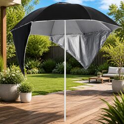 Reliable Beach Parasol with Enhanced Protection, Anthracite 215cm