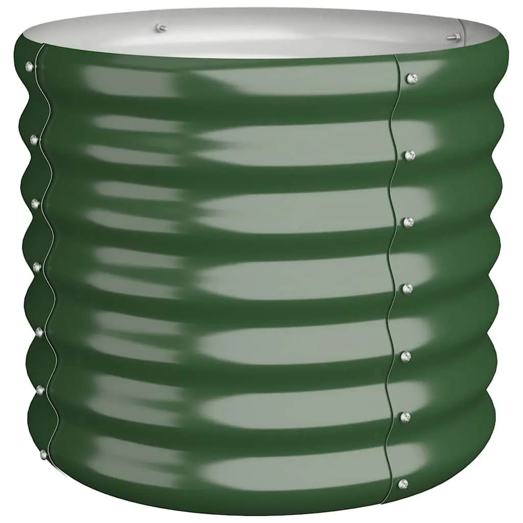 Garden Planter Raised Bed Outdoor Galvanised Steel Flower Pot Box Green 40 x 40 x 36 cm