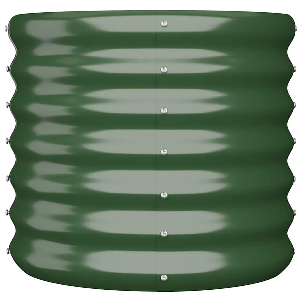 Garden Planter Raised Bed Outdoor Galvanised Steel Flower Pot Box Green 40 x 40 x 36 cm