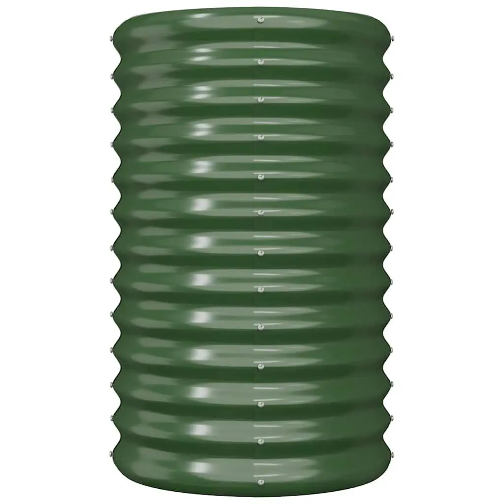 Garden Planter Galvanised Steel Flower Pot Outdoor 40x40x68cm Green