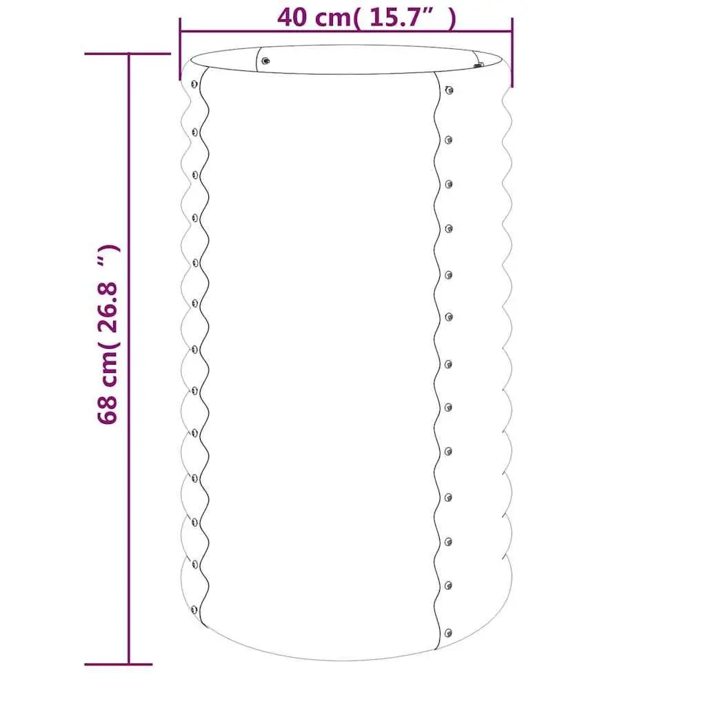 Raised Garden Bed Planter Galvanised Steel Outdoor Flower Pot Box 40 x 40 x 68 cm Silver