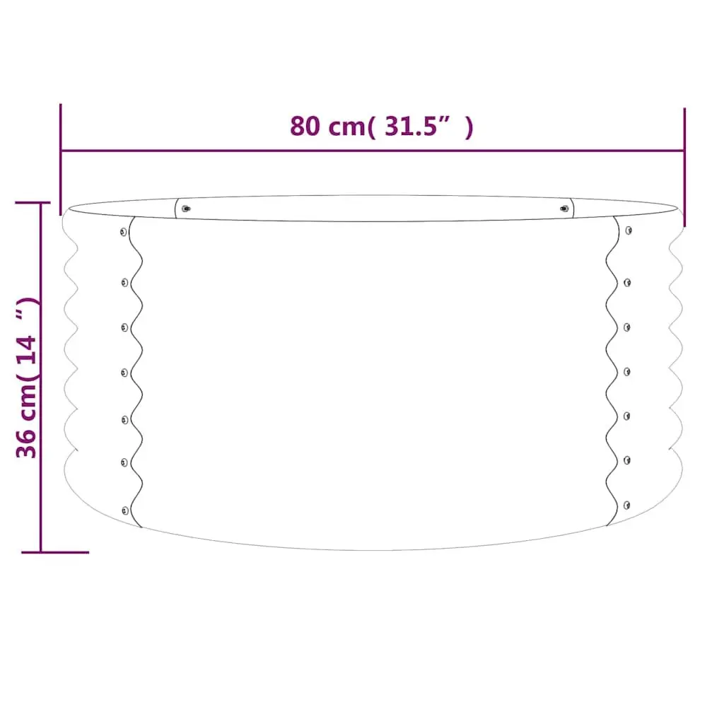 Garden Planter Raised Bed 80x80x36cm Green Outdoor Flower Pot Container