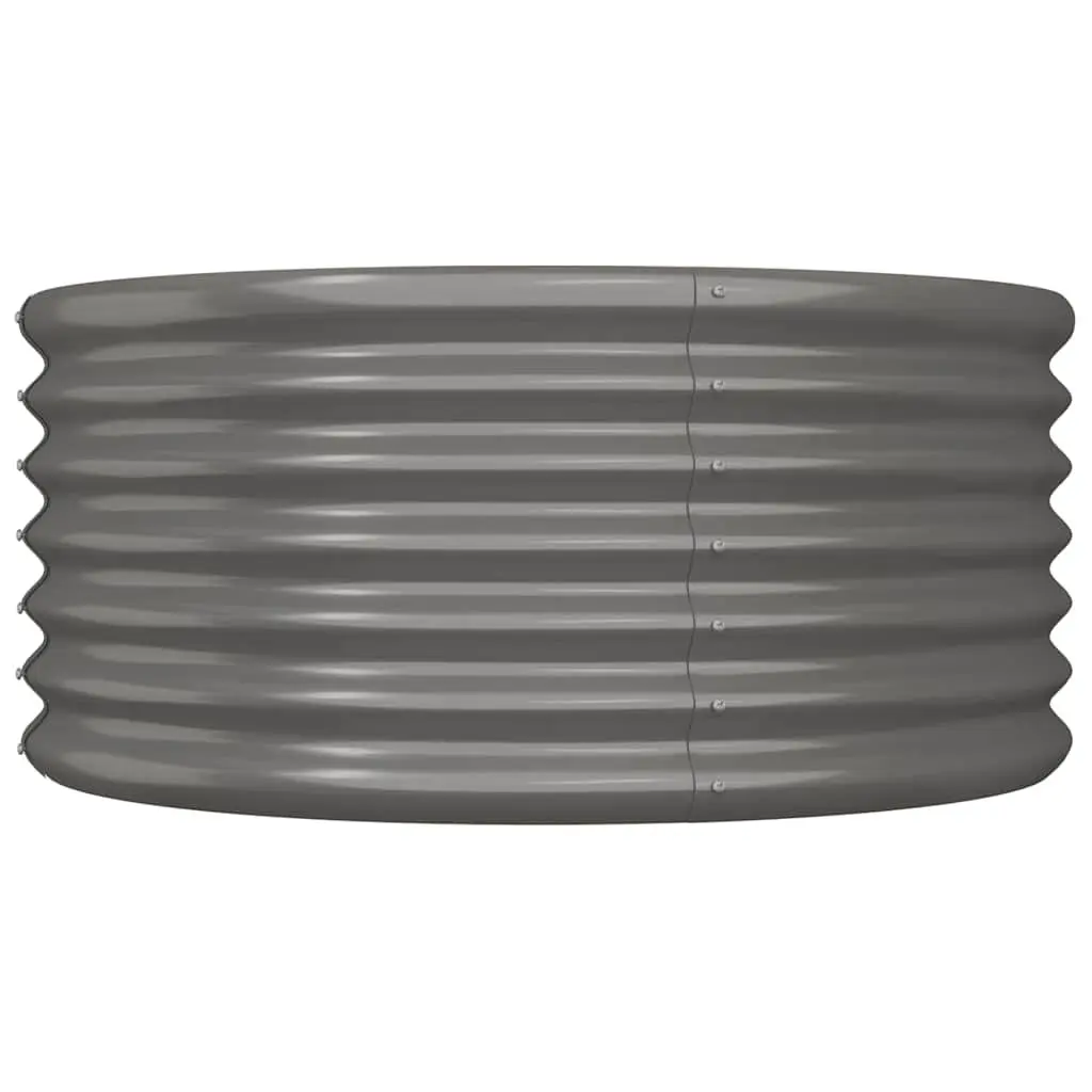 Galvanised Steel Garden Planter Raised Bed Outdoor Flower Pot 80cm Grey
