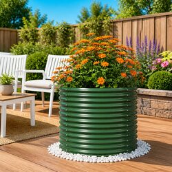 Reliable Galvanised Steel Planter 80x80x68cm - Practical Garden Solution