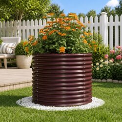Reliable Brown Steel Garden Planter for Your Home