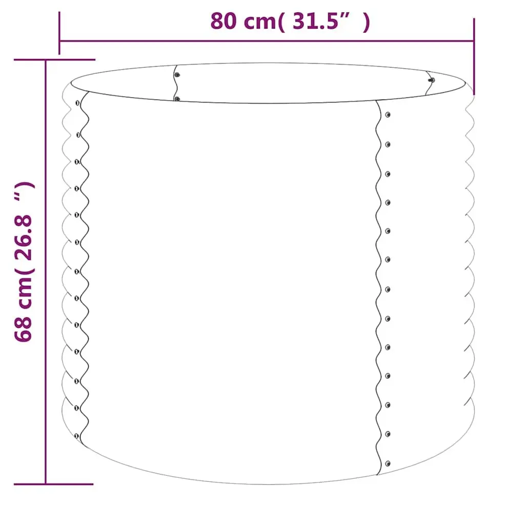 Garden Planter Galvanised Steel Outdoor Flower Pot Container Box 80 x 80 x 68 cm Silver
