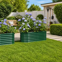 Garden Raised Bed Planter Box Outdoor Vegetable Flower Herbs Deep Large Green