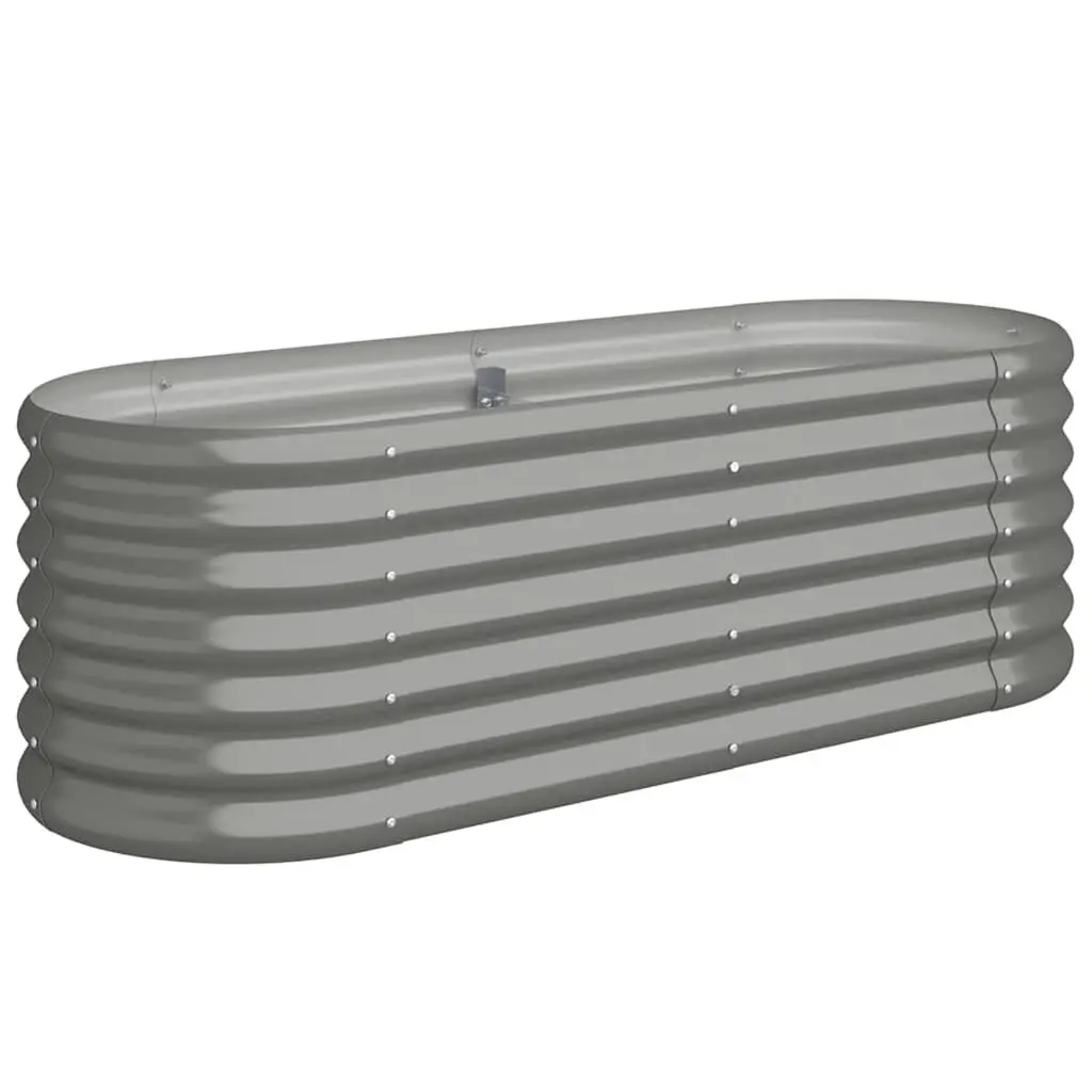 Garden Raised Bed Planter Box Galvanised Steel Outdoor Patio Balcony Grey 114 x 40 x 36 cm