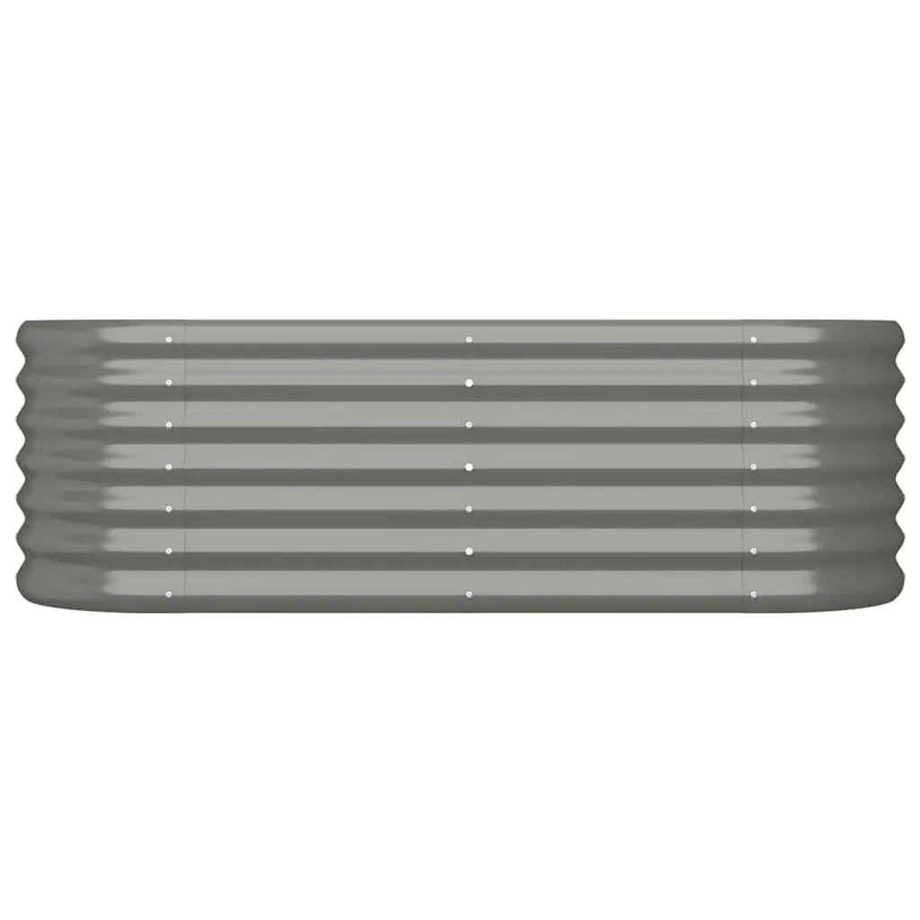 Garden Raised Bed Planter Box Galvanised Steel Outdoor Patio Balcony Grey 114 x 40 x 36 cm