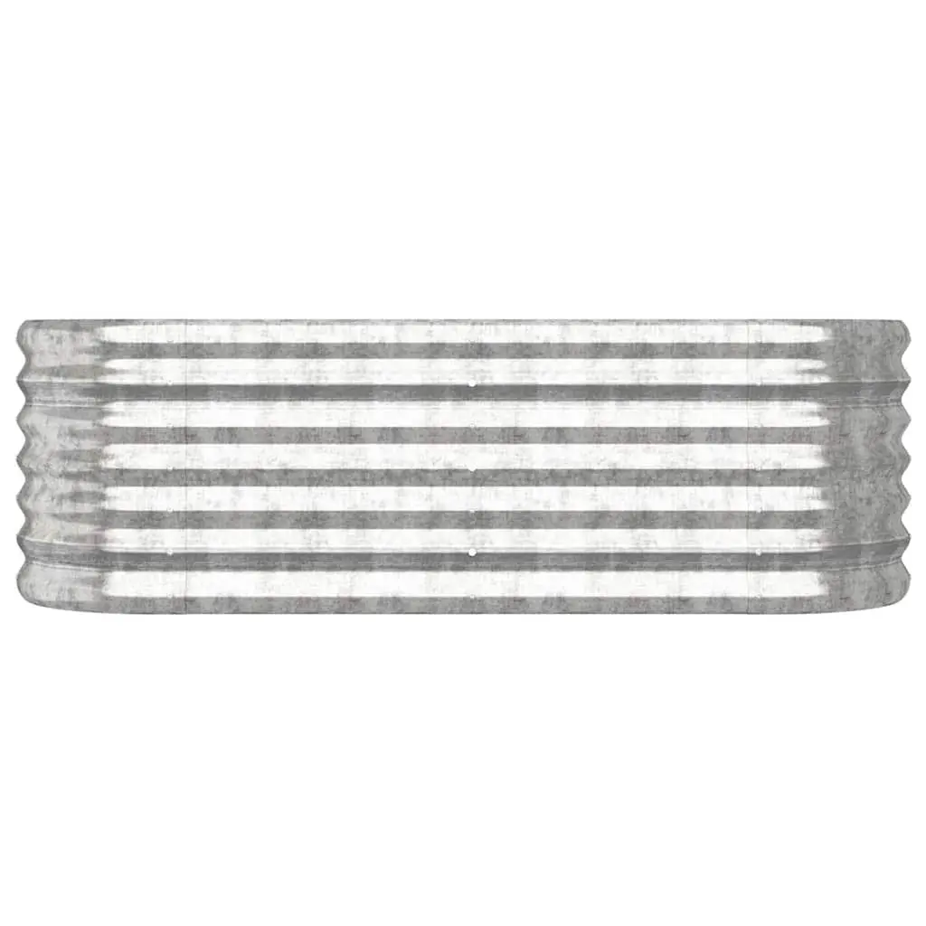 Raised Garden Bed Planter Box Outdoor Vegetable Flower Herb Container Silver 114 x 40 x 36 cm