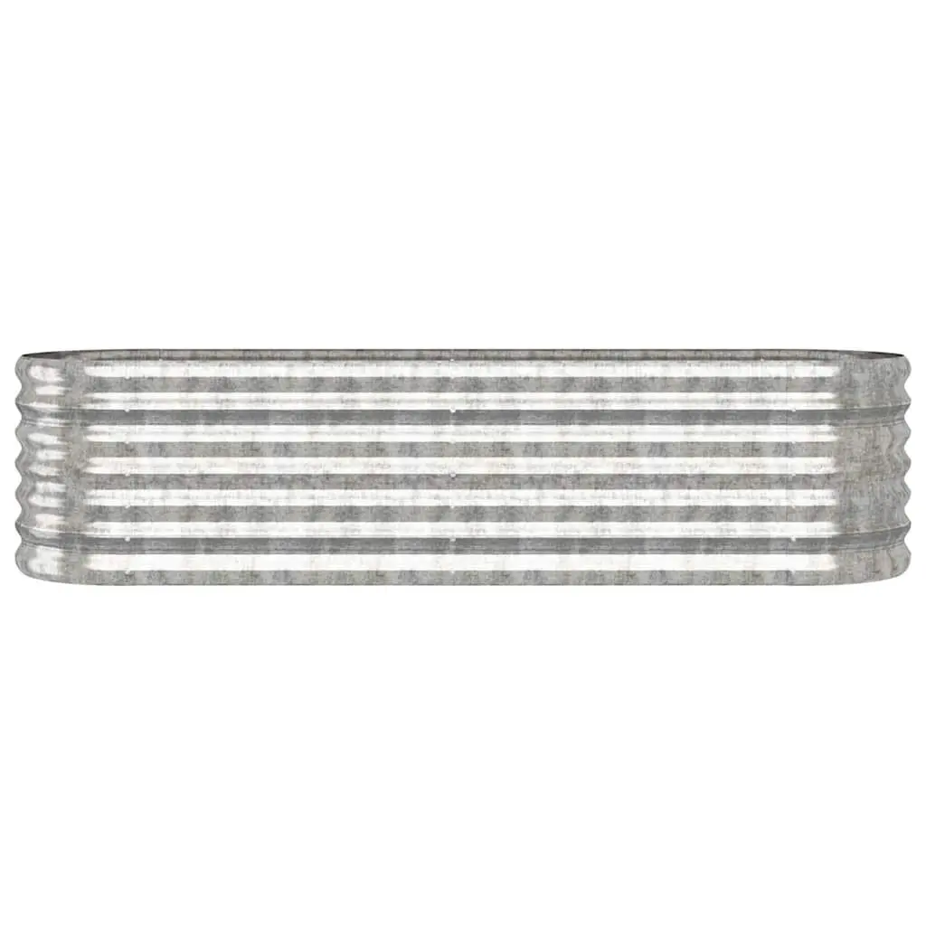 Raised Garden Bed Galvanised Steel Planter Box 152 x 40 x 36 cm Silver Outdoor Vegetables Herbs