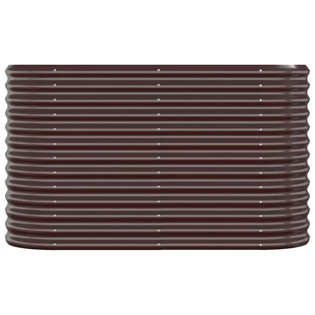 Garden Raised Bed Planter Box Galvanised Steel Frame 114 x 40 x 68 cm Brown Outdoor