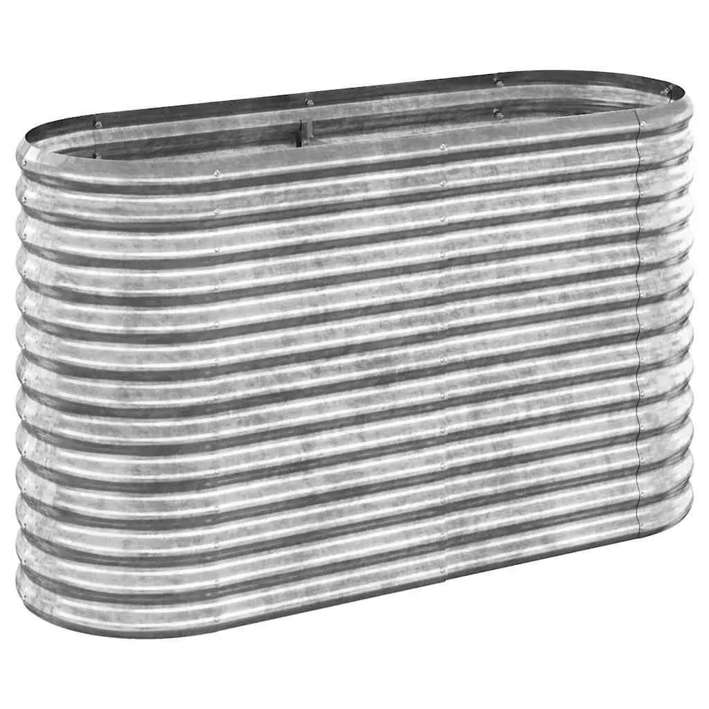 Raised Garden Bed Galvanised Steel Planter Box Outdoor Vegetables Herbs 114 x 40 x 68 cm Silver