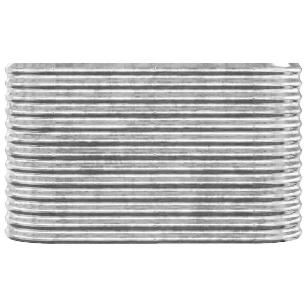 Raised Garden Bed Galvanised Steel Planter Box Outdoor Vegetables Herbs 114 x 40 x 68 cm Silver