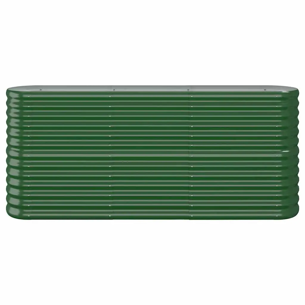 Garden Raised Bed Planter Box Outdoor Galvanised Steel Frame Green 152x40x68cm
