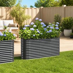 Reliable Anthracite Steel Raised Planter for Your Garden