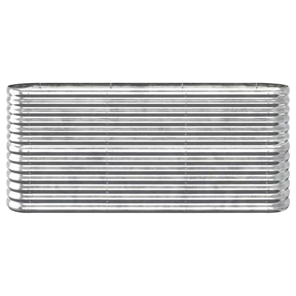 Garden Raised Bed Planter Box Outdoor Vegetable Herb 152 x 40 x 68 cm Silver Galvanised Steel Frame
