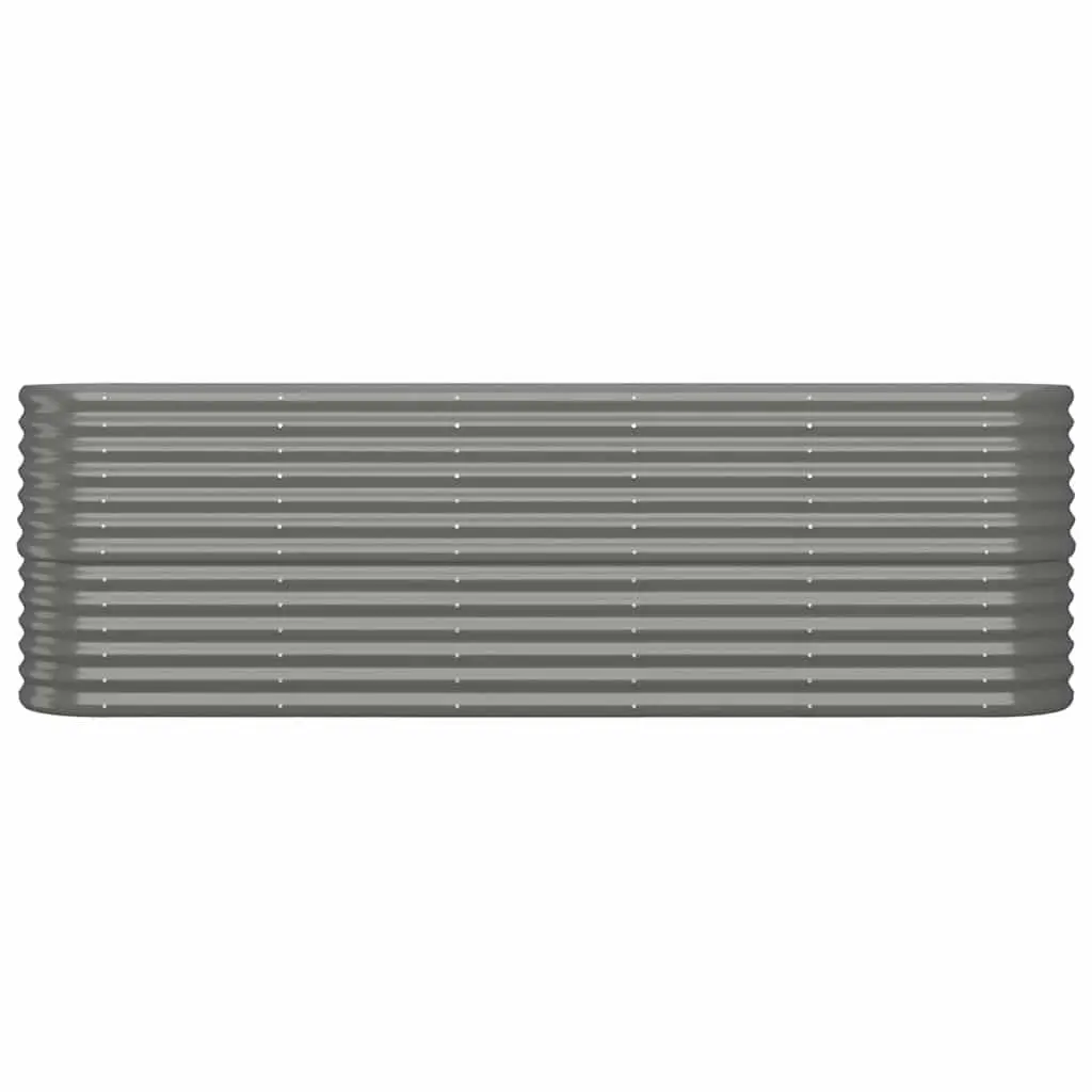 Garden Raised Bed Planter Box Outdoor Planting 224 x 40 x 68 cm Grey Galvanised Steel Frame