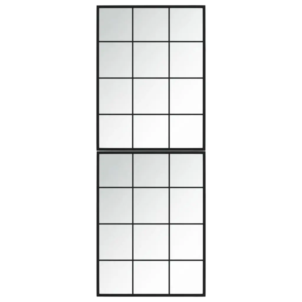 Wall Mirrors 2 Pieces Black 80x60 cm Metal Frame Decor Bedroom Living Room