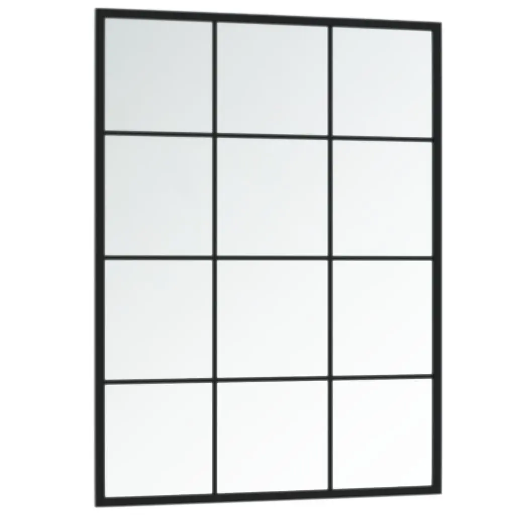 Wall Mirrors 2 Pieces Black 80x60 cm Metal Frame Decor Bedroom Living Room