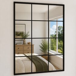 Practical Black Metal Frame Wall Mirrors Set of 3