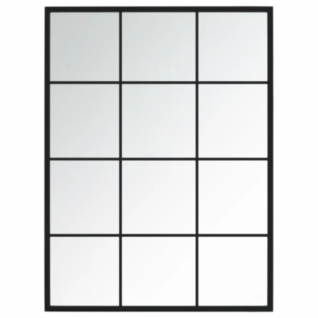 Wall Mirrors 3 Piece Set Black 80x60 cm Metal Frame Hanging Bedroom Living Room