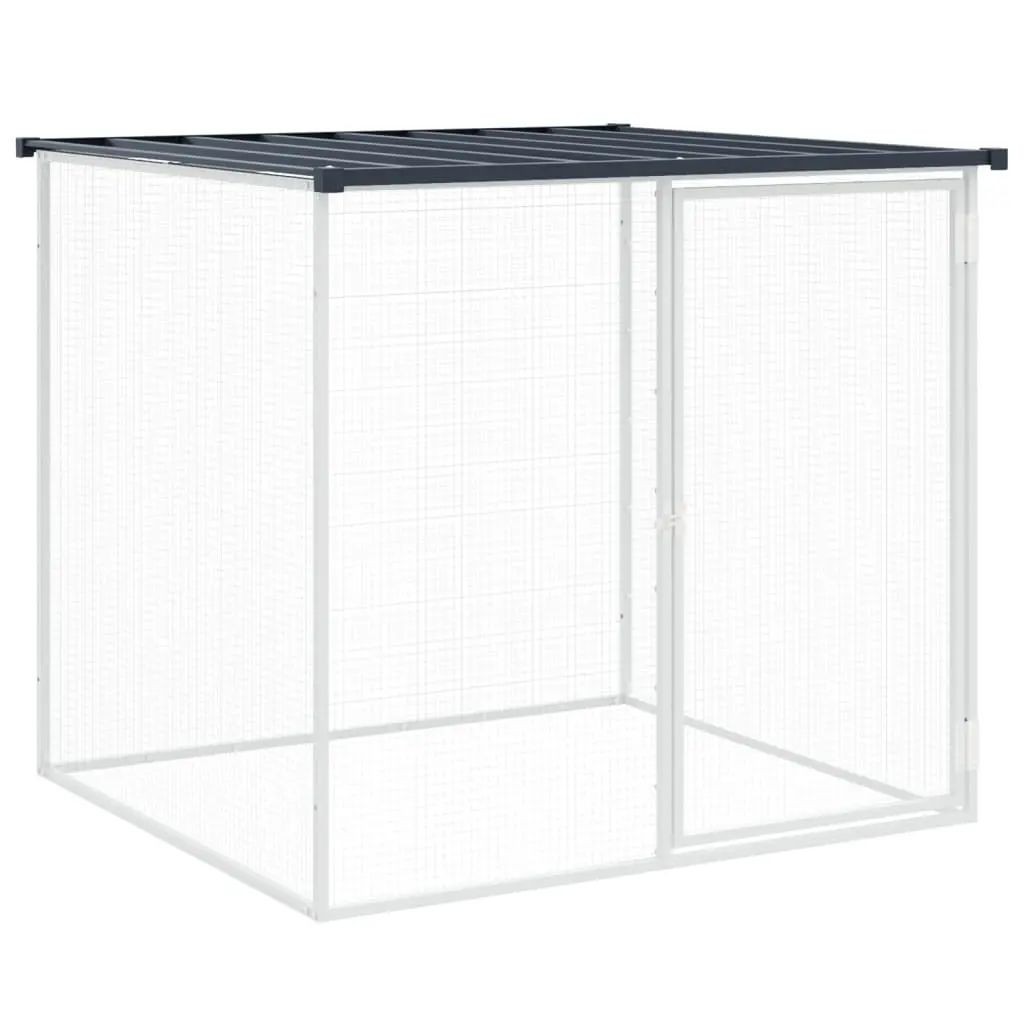 Chicken Cage with Roof for Chickens 203x98x90 cm Galvanised Steel Anthracite