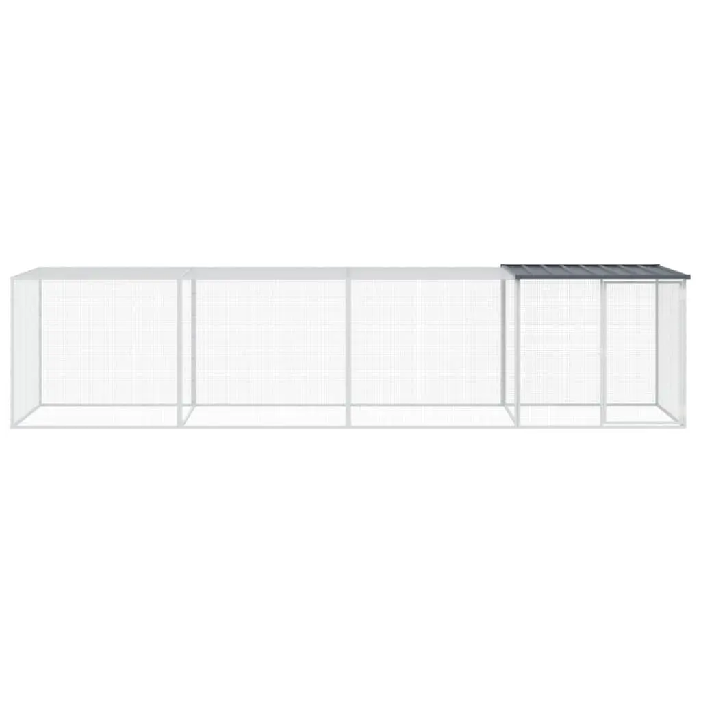 Chicken Cage with Roof for Chickens 403x98x90 cm Galvanised Steel Anthracite