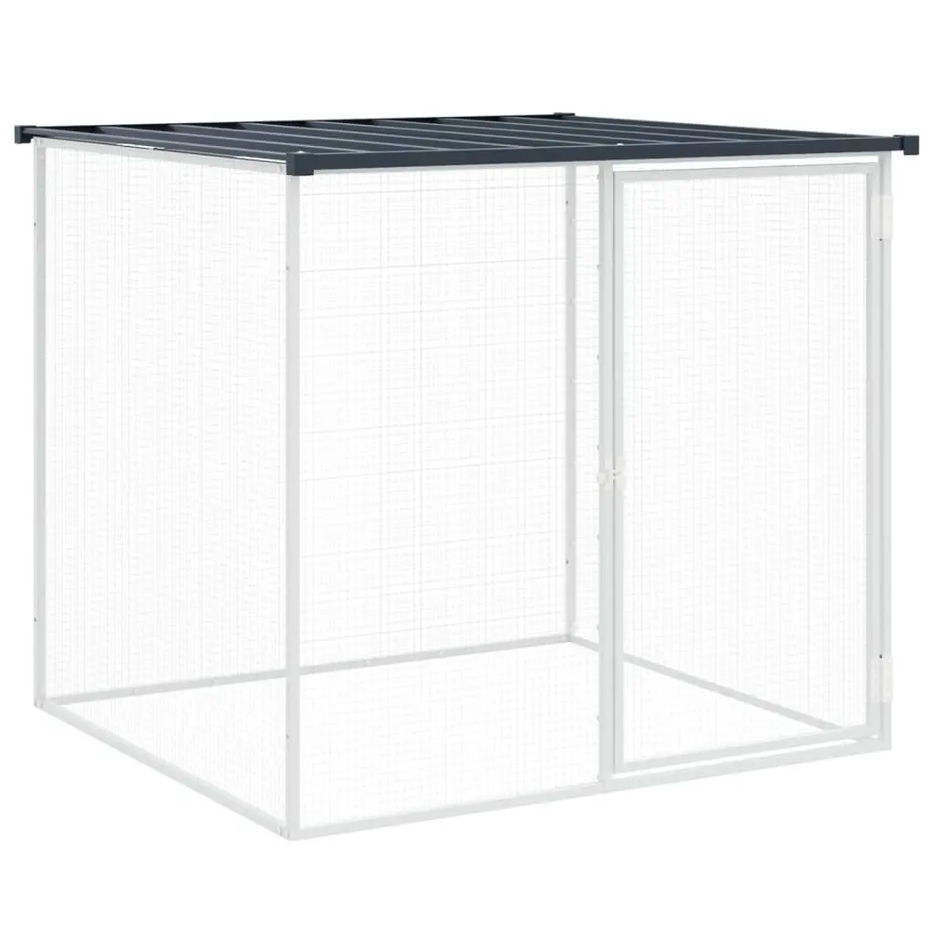 Chicken Cage with Roof Galvanised Steel 603x98x90 cm Anthracite Chicken Coop Hen House Run