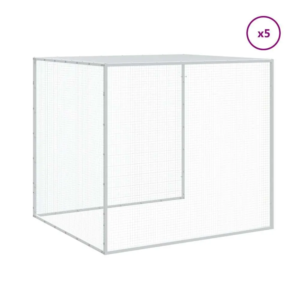 Chicken Cage with Roof Galvanised Steel 603x98x90 cm Anthracite Chicken Coop Hen House Run