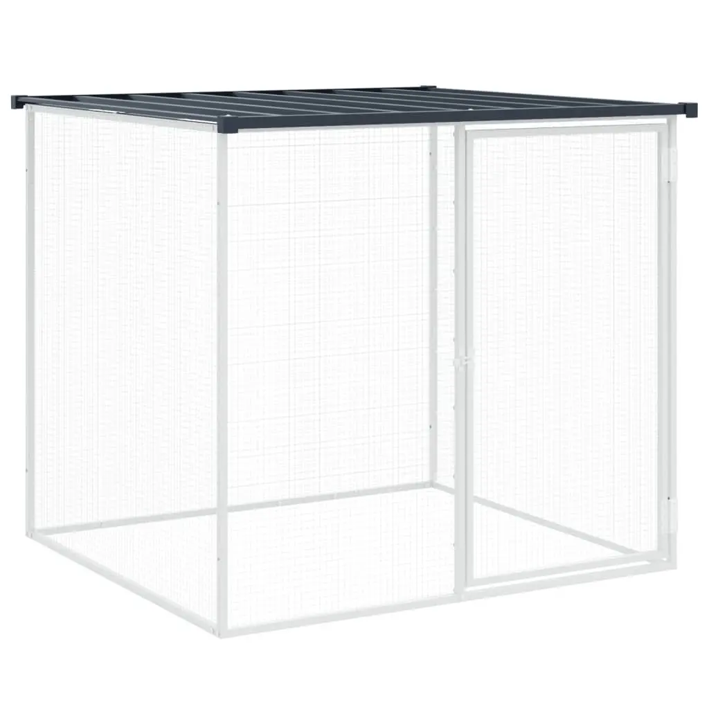 Chicken Cage with Roof Small Animal Habitat 1003 x 98 x 90 cm Anthracite Galvanised Steel