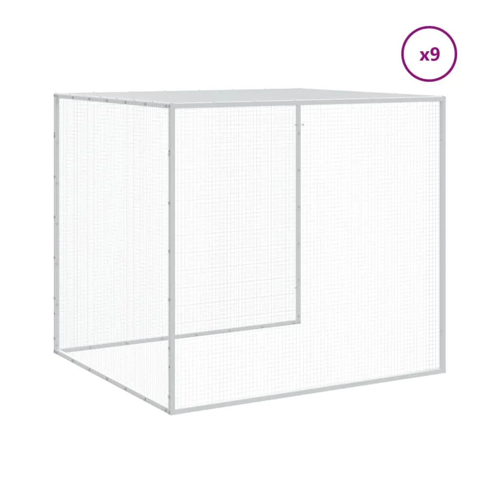 Chicken Cage with Roof Small Animal Habitat 1003 x 98 x 90 cm Anthracite Galvanised Steel