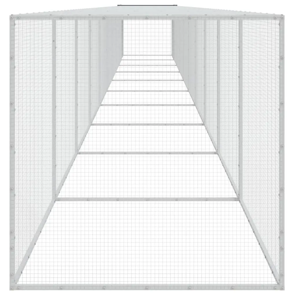 Chicken Cage with Roof Small Animal Habitat 1003 x 98 x 90 cm Anthracite Galvanised Steel