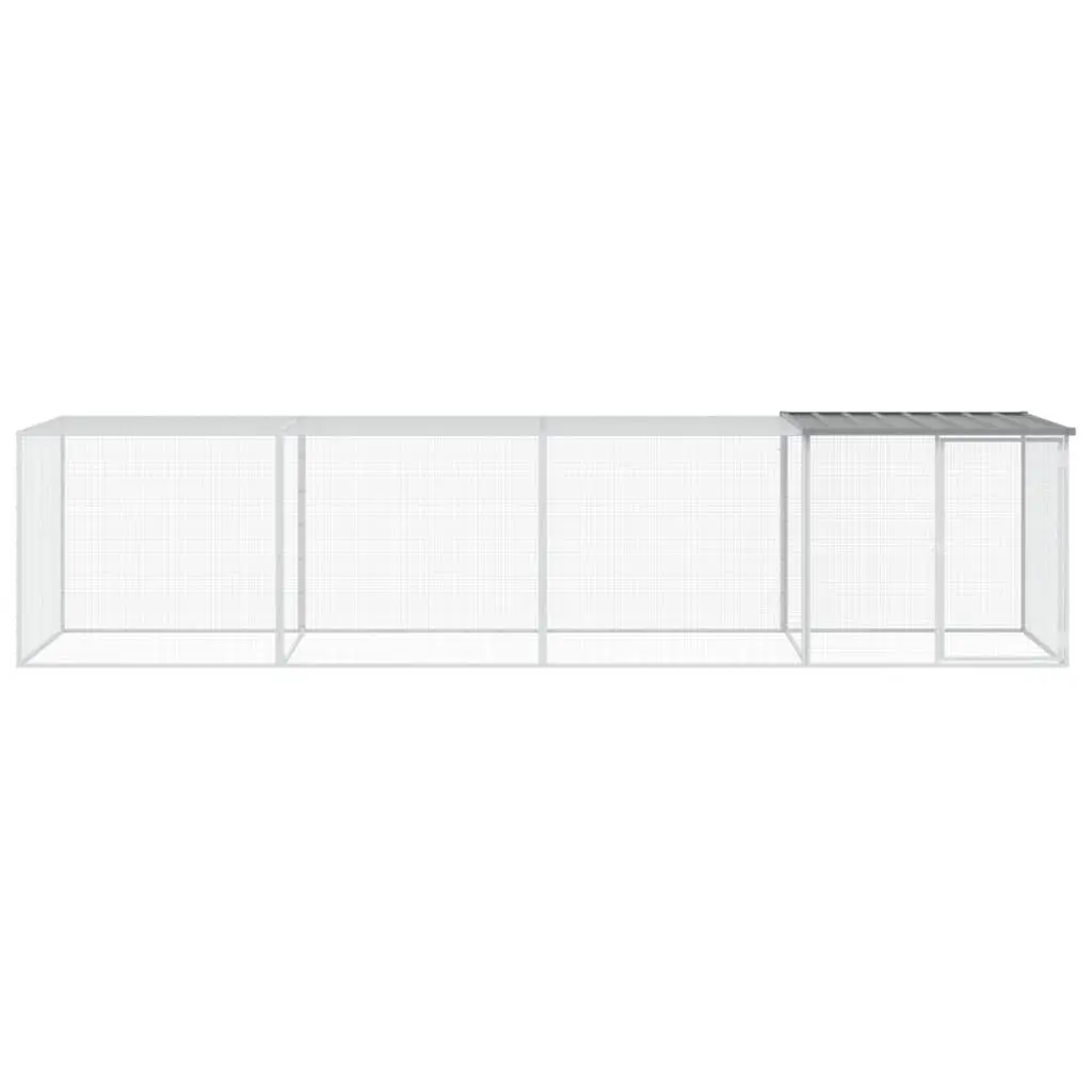 Chicken Cage Grey 403x98x90cm Galvanised Steel Small Animal Coop