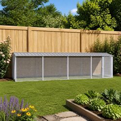 Reliable Grey Chicken Cage with Roof for Small Animals