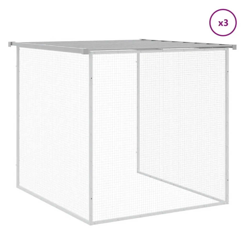 Chicken Cage Small Animal Habitat Grey Galvanised Steel Coop Pen