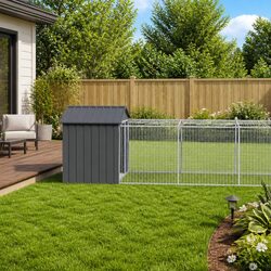 Comforting Dog House with Extended Run for Your Pet