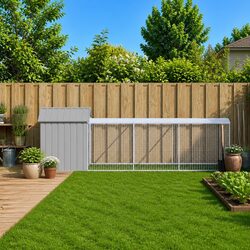 Light Grey Chicken Coop with Run - A Reliable Habitat