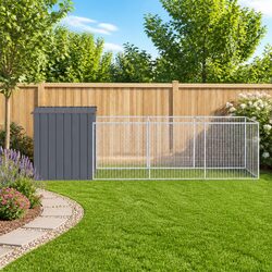 Comforting Anthracite Dog House with Extended Run