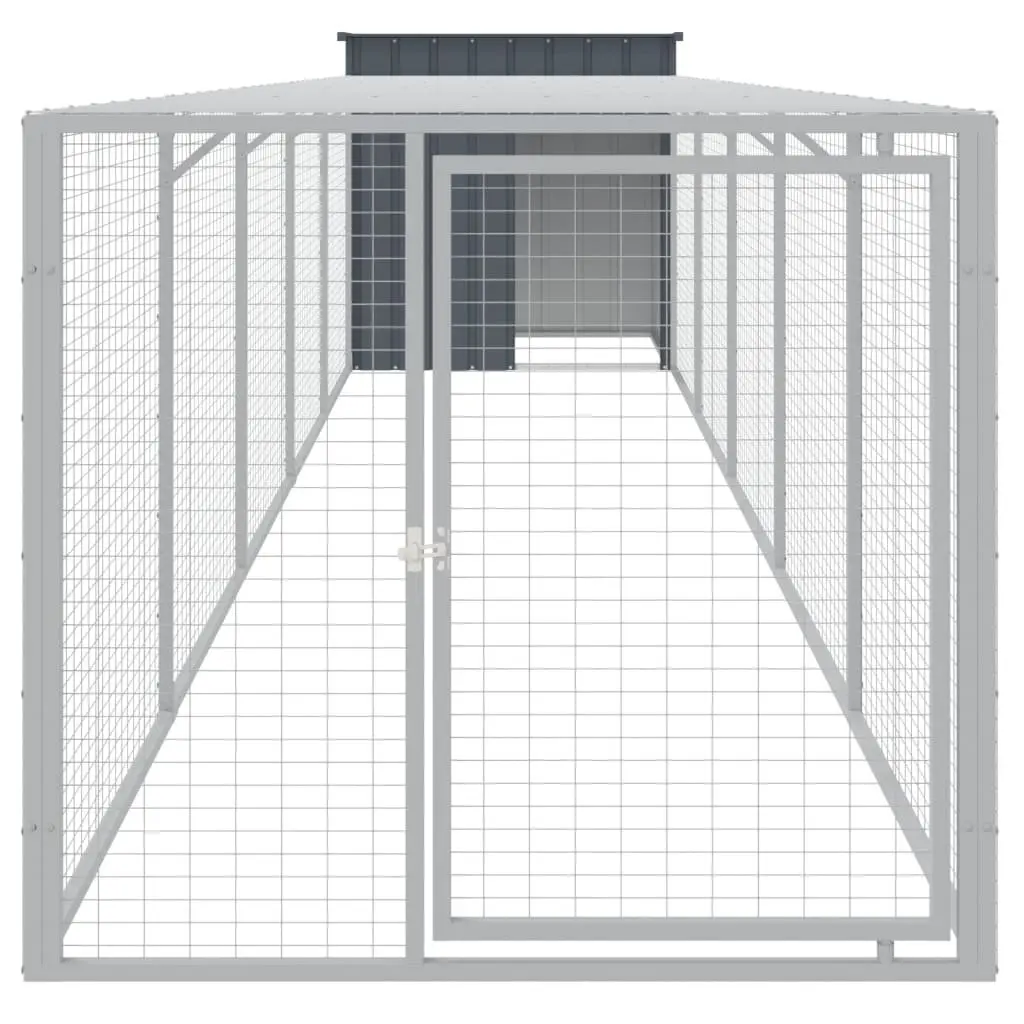 Chicken Cage with Run Small Animal 110x609x110 cm Anthracite Galvanised Steel