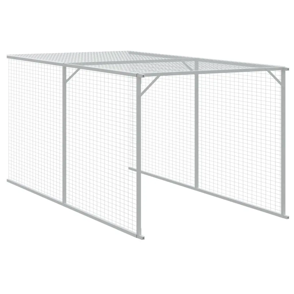 Chicken Cage with Run Small Animal 110x609x110 cm Anthracite Galvanised Steel