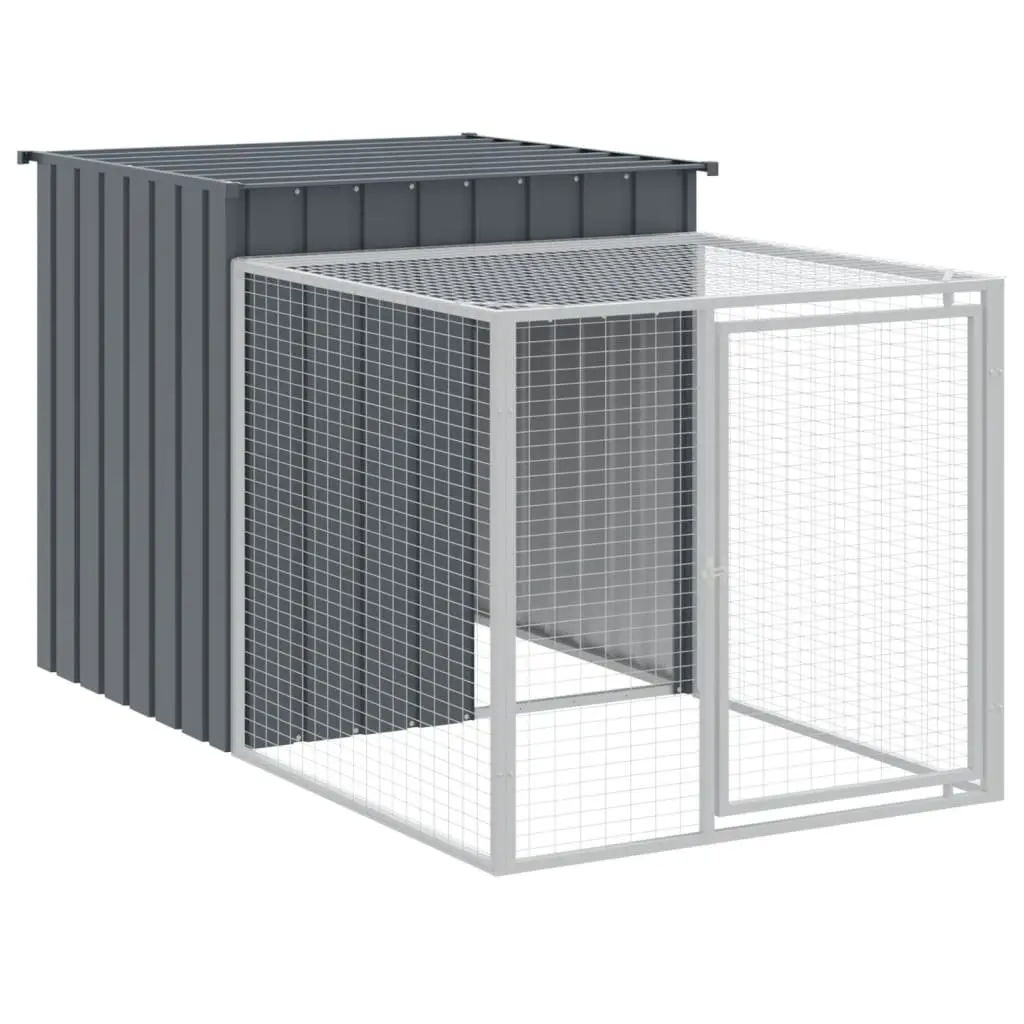 Chicken Cage with Run Small Animal Habitat Anthracite Galvanised Steel